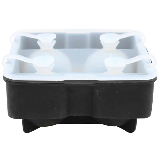 Table Craft Silicone Ice Round Tray Black 4 Section Black - Table Craft - Image 3