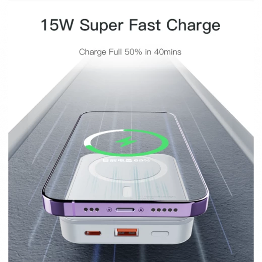 باور بانك يسيدو YP45 بسعة 10,000mAh وقوة 20W مع شاشة رقمية وحامل شحن لاسلكي 15 PD للشحن السريع - يسيدو - Image 3
