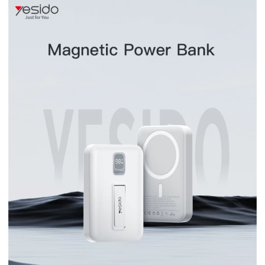 باور بانك يسيدو YP45 بسعة 10,000mAh وقوة 20W مع شاشة رقمية وحامل شحن لاسلكي 15 PD للشحن السريع - يسيدو - Image 4