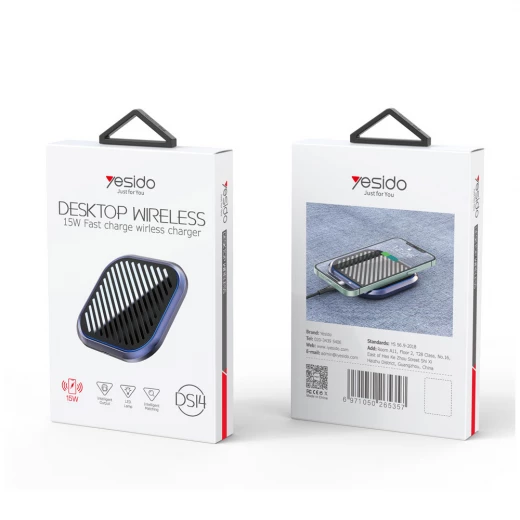 شاحن يسيدو DS14 بقدرة 15W مع LED وكابل USB-C بطول 1 متر من مادة PVC، أسود شاحن يسيدو DS14 بقدرة 15W مع LED وكابل USB-C بطول 1 متر من مادة PVC، أسود