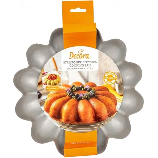 Decora Decorative Flower Shaped Cake Pan Non-Stick Steel Ø 24 x 6 cm Decora Decorative Flower Shaped Cake Pan Non-Stick Steel Ø 24 x 6 cm