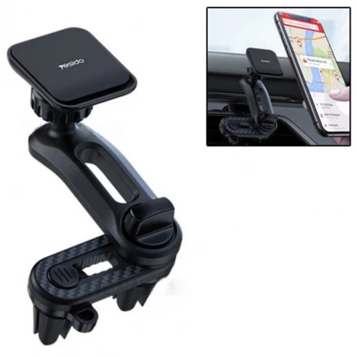 حامل سيارة مغناطيسي قابل للتعديل بزاوية 360 درجة من Yesido Wtech C106 بمنفذ هواء مزدوج لهاتف Iphone وSamsung وHuawei وOneplus وOppo وHoner وXiaomi Mi - يسيدو - Image 4
