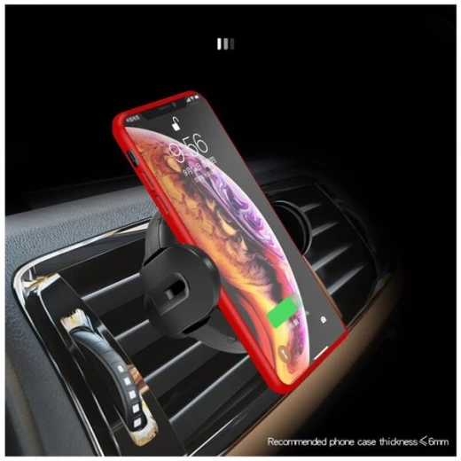 شاحن وحامل سيارة لاسلكي من يسيدو C77 مع دوران 360 درجة، 10 واط - أسود - يسيدو - Image 3
