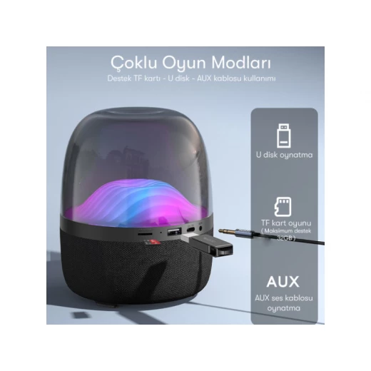 مكبر صوت لاسلكي من يسيدو مع إضاءة RGB بتقنية بلوتوث/USB/TF/AUX 10W YSW08 - يسيدو - Image 3