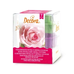Decora Kit 7 Cutters Rose Consisting of 5 cutters for the petals and 2 cutters for the sepal