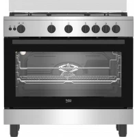Beko Gas Cooker 90 cm 5 burners silver with a cooling fan and Full Safety