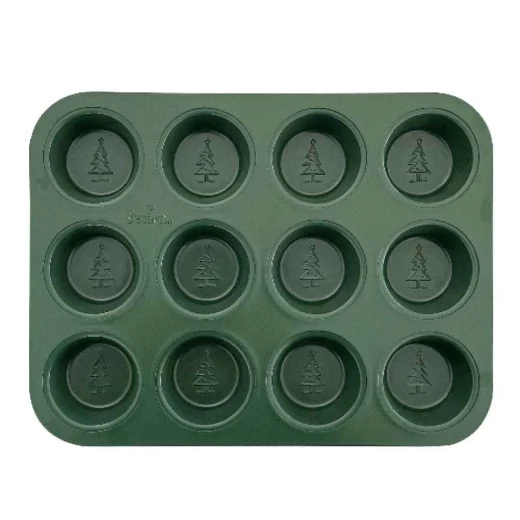 Decora Nonstick Muffin Pan 12 Cavity Celebration Green - Decora - Image 2