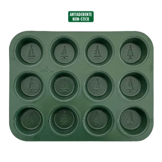 Decora Nonstick Muffin Pan 12 Cavity Celebration Green - Decora - Image 3