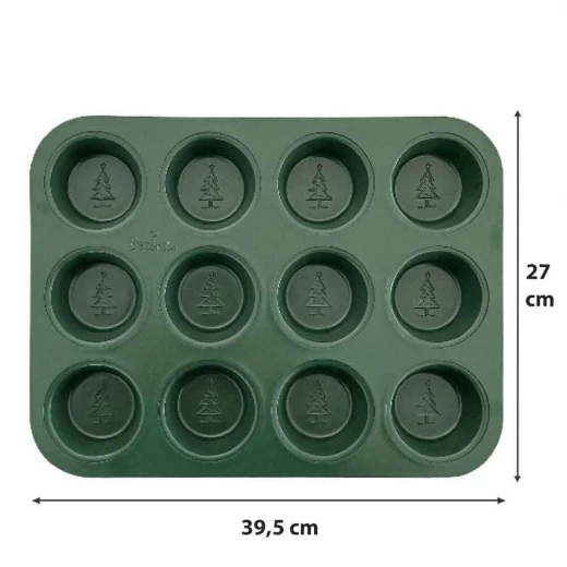 Decora Nonstick Muffin Pan 12 Cavity Celebration Green - Decora - Image 6
