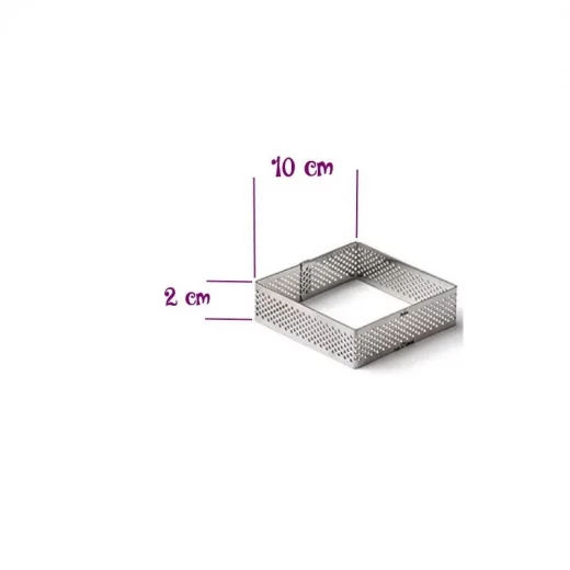 قالب حلقة مربعة مثقبة من الفولاذ المقاوم للصدأ 10 × 10 سم بارتفاع 2 سم من ديكورا - ديكورا - Image 4
