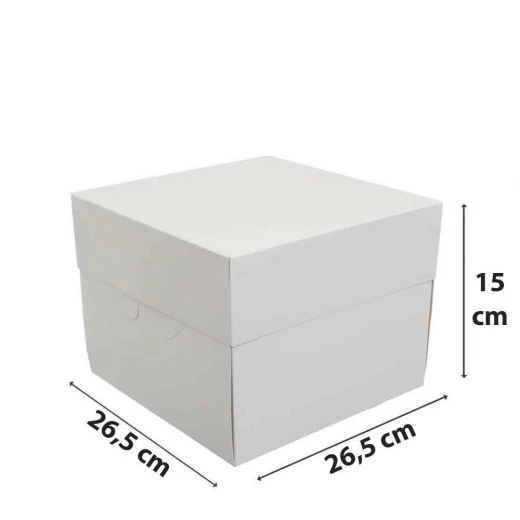 صندوق كيك أبيض 26.5 × 26.5 × 15 سم من ديكورا - ديكورا - Image 10