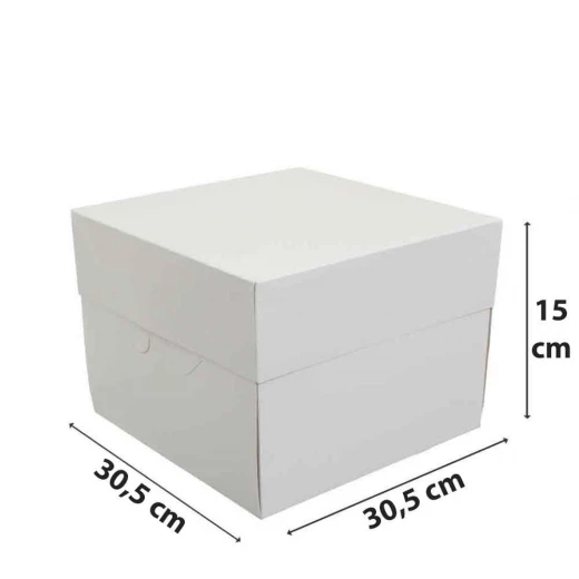 صندوق كيك أبيض 26.5 × 26.5 × 26.5 × 15 سم من ديكورا - ديكورا - Image 11