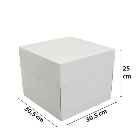 صندوق كيك أبيض 30.5 × 30.5 × 30.5 × ارتفاع 25 سم من ديكورا - ديكورا - Image 11
