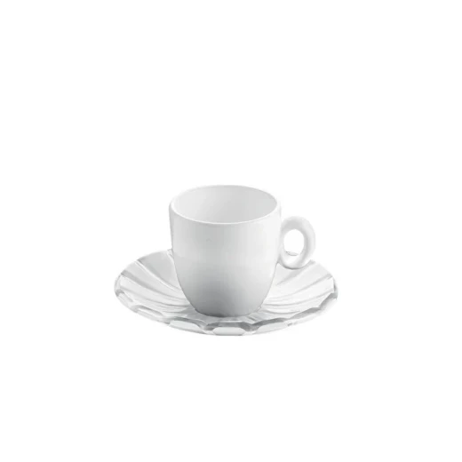 Guzzini Grace Espresso Cups With Saucers Set of 6 Pieces Transparent,Dia12cm x H 6,3cm - Guzzini - Image 2