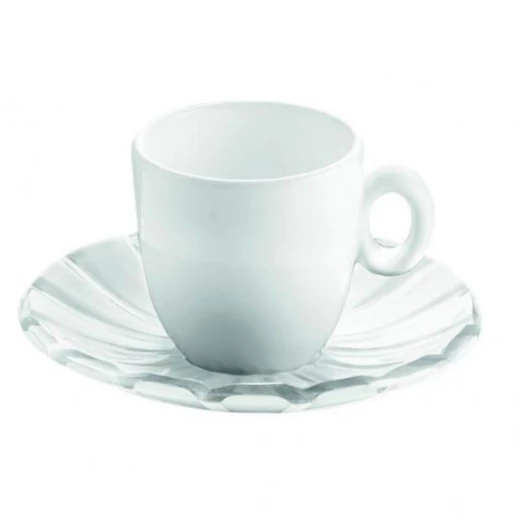 Guzzini Grace Espresso Cups With Saucers Set of 6 Pieces Transparent,Dia12cm x H 6,3cm - Guzzini - Image 3