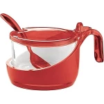 Guzzini Two-Tone Parmesan Server with Teaspoon - Red , 13,8 x 10 x h8 cm 200 cc - Guzzini