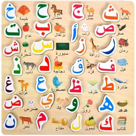 لوحة أحجية الحروف العربية الخشبية لوحة تعليمية منتسوري لتعلم الحروف مع صور وكلمات متطابقة لوحة أحجية الحروف العربية الخشبية لوحة تعليمية منتسوري لتعلم الحروف مع صور وكلمات متطابقة