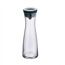 WMF Water Decanter 1 Liter Black Glass with lid Easy to fill Dishwasher safe