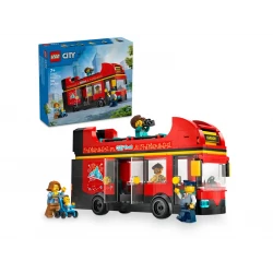 LEGO City Le Bus Red 2 Storey Toy Car for Children Boys and Girls Aged 7 and Above, Holiday or Birthday Gift, 5 Characters Including Baby and Stroller 60407