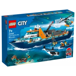 LEGO City قارب استكشاف الغوص 60377 - لعبة بناء بحرية، تحتوي على بيئة مرجانية، غواصة صغيرة، 3 شخصيات صغيرة، ومجسمات راي مانتا، سمكة قرش، سرطان، سمكتين، و2 سلحفاة