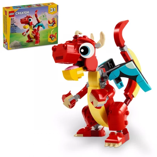 LEGO Creator 3 في 1 لعبة التنين الأحمر، تتحول من لعبة تنين إلى لعبة سمكة إلى لعبة فينيق، فكرة هدية للأولاد والبنات من عمر 6 سنوات فما فوق، مجموعة ألعاب حيوانات للأطفال، 31145 من ليغو LEGO Creator 3 في 1 لعبة التنين الأحمر، تتحول من لعبة تنين إلى لعبة سمكة إلى لعبة فينيق، فكرة هدية للأولاد والبنات من عمر 6 سنوات فما فوق، مجموعة ألعاب حيوانات للأطفال، 31145 من ليغو