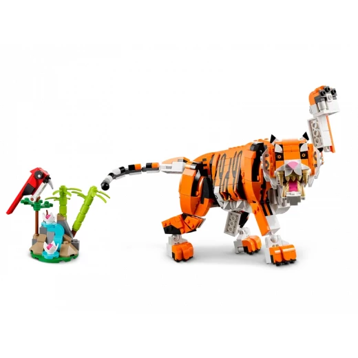 LEGO Creator 3 في 1 مجموعة بناء النمر الرائع، تتحول من نمر إلى باندا أو سمكة كوي، تماثيل حيوانات، لعبة بناء قابلة للجمع، هدايا للأطفال، للأولاد والبنات من عمر 9 سنوات فما فوق، 31129 من ليغو - ليجو - Image 8
