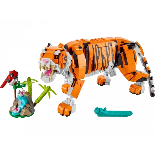 LEGO Creator 3 في 1 مجموعة بناء النمر الرائع، تتحول من نمر إلى باندا أو سمكة كوي، تماثيل حيوانات، لعبة بناء قابلة للجمع، هدايا للأطفال، للأولاد والبنات من عمر 9 سنوات فما فوق، 31129 من ليغو - ليجو - Image 9