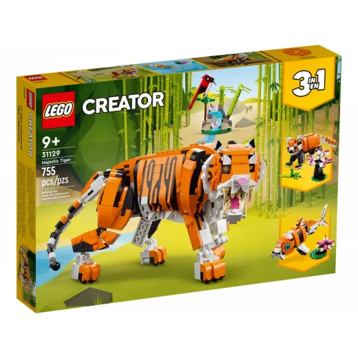 LEGO Creator 3 في 1 مجموعة بناء النمر الرائع، تتحول من نمر إلى باندا أو سمكة كوي، تماثيل حيوانات، لعبة بناء قابلة للجمع، هدايا للأطفال، للأولاد والبنات من عمر 9 سنوات فما فوق، 31129 من ليغو LEGO Creator 3 في 1 مجموعة بناء النمر الرائع، تتحول من نمر إلى باندا أو سمكة كوي، تماثيل حيوانات، لعبة بناء قابلة للجمع، هدايا للأطفال، للأولاد والبنات من عمر 9 سنوات فما فوق، 31129 من ليغو