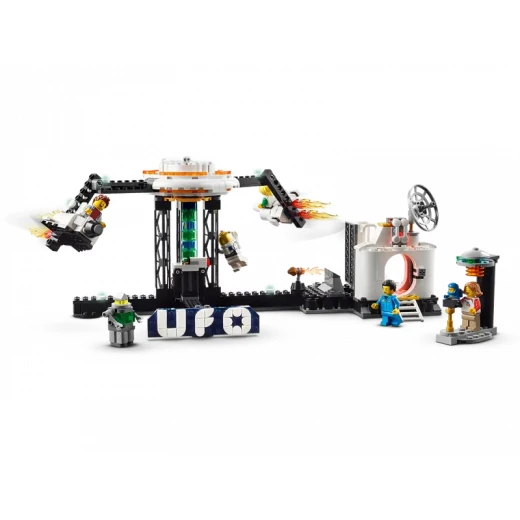 LEGO Creator 3 في 1 مجموعة بناء قطار الفضاء، تحتوي على قطار سريع، برج السقوط، دوامة، و5 شخصيات صغيرة، حديقة ترفيهية قابلة لإعادة البناء للأطفال من عمر 9 سنوات فما فوق، 31142 من ليغو - ليجو - Image 6