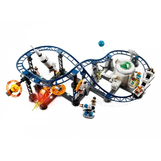 LEGO Creator 3 في 1 مجموعة بناء قطار الفضاء، تحتوي على قطار سريع، برج السقوط، دوامة، و5 شخصيات صغيرة، حديقة ترفيهية قابلة لإعادة البناء للأطفال من عمر 9 سنوات فما فوق، 31142 من ليغو - ليجو - Image 3