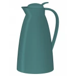 Eco Boho Vacuum Jug 1 Liter Matt Green with Hygienic Tempered Glass Filler Made of Plastic, Screw Lid with Convenient Push Button - Alfi