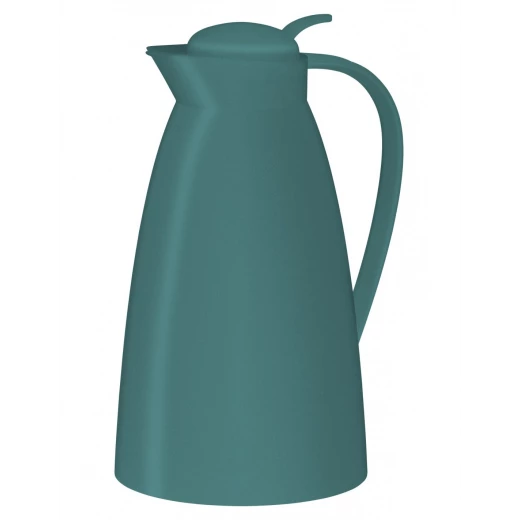 Eco Boho Vacuum Jug 1 Liter Matt Green with Hygienic Tempered Glass Filler Made of Plastic, Screw Lid with Convenient Push Button Eco Boho Vacuum Jug 1 Liter Matt Green with Hygienic Tempered Glass Filler Made of Plastic, Screw Lid with Convenient Push Button