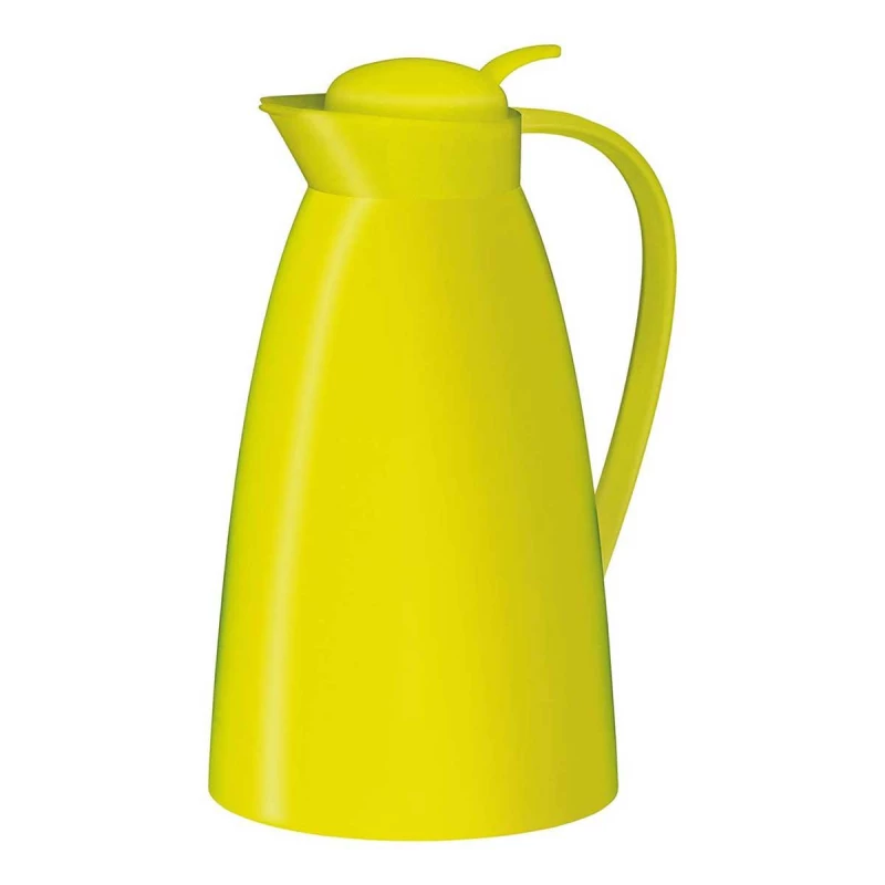 Alfi Eco Vacuum Jug 1 Liter Matt Apple Green with Hygienic Tempered Glass Filler Made of Plastic, Screw Lid with Convenient Push Button - Alfi