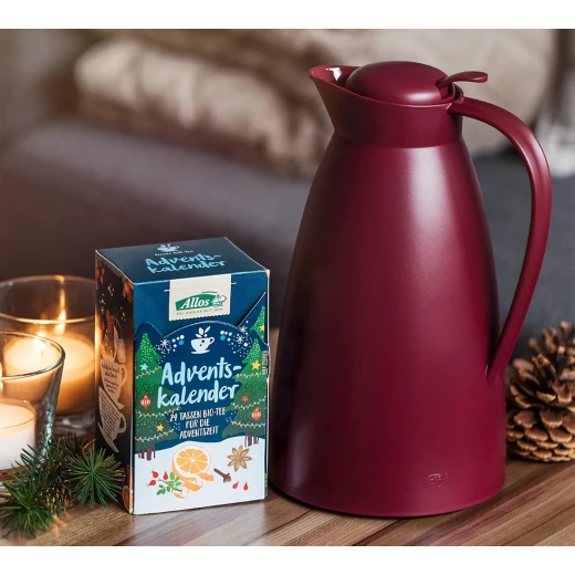Alfi Eco Vacuum Jug 1 Liter Ruby Red Matt with Hygienic Tempered Glass Filler Made of Plastic, Screw Lid with Convenient Push Button - Alfi - Image 6