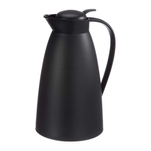 Alfi Eco Vacuum Jug 1 Liter Black Matt with Hygienic Tempered Glass Filler Made of Plastic, Screw Lid with Convenient Push Button Alfi Eco Vacuum Jug 1 Liter Black Matt with Hygienic Tempered Glass Filler Made of Plastic, Screw Lid with Convenient Push Button