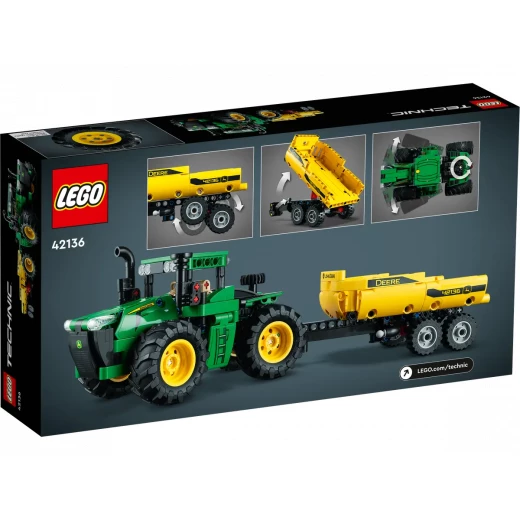 تكنيك جرار جون دير 9620 R 4WD (42136) توجيه مفصلي، ميزات واقعية، مقطورة مع آلية رفع، مناسب للأعمار من 8 فما فوق، مثالي لمحبي الجرارات من ليغو - Image 4