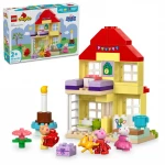 LEGO DUPLO Peppa Pig Birthday House Playset with 3 Animal Figures, Educational Toy for 2 Year Olds, Buildable Dollhouse for Creative Role Play, Peppa Pig Toy for Girls, Boys and Toddlers, 10433 - LEGO