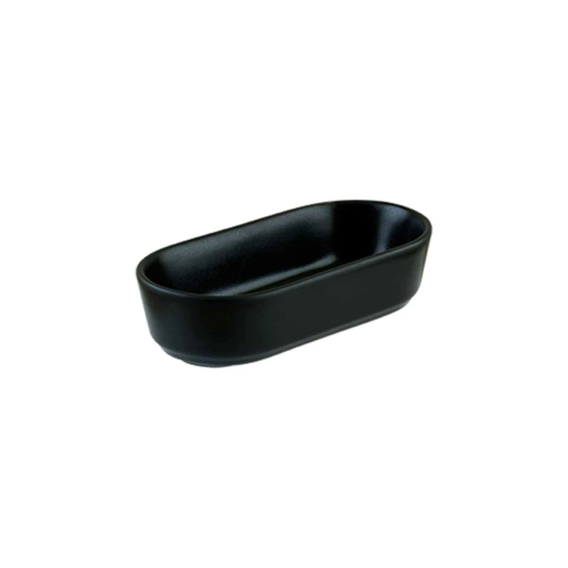 Bonna Oval Deep Dish 15.5 x 8 x 4.4 Cm, 225 ml Mod Vitrified Porcelain, Scratch Resistant, Capacity Durable & Elegant Black Tableware - Bonna