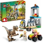 ليغو Jurassic Park – هروب الفيلوسيرابتور (رقم 76957) – لعبة ديناصور مناسبة للبنين والبنات وجميع الأطفال من عمر 4 سنوات فما فوق، تحتوي على شخصيات ديناصورات، سيارة دفع رباعي، وشخصيتين - ليجو