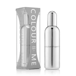MiltonLloyd Colour Me Silver Sport Cologne for Men 90ml Long Lasting Woody Fragrance
