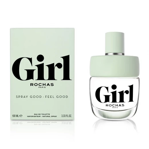 Rochas Girl Eau de Toilette Body Spray for Women 3.4 oz Fresh Floral Fragrance Jasmine & Black Currant