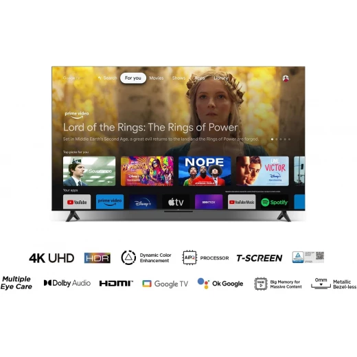 تلفزيون TCL 58 بوصة 4K LED بتقنية HDR10 ودقة UHD – تعزيز الألوان الديناميكي – تصميم معدني بدون حواف – Google TV – موديل 58V6B – ضمان سنتين - تي سي ال - Image 16