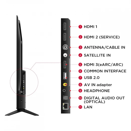 تلفزيون TCL مقاس 139 سم (55 بوصة) – سلسلة معدنية بدون حواف، 4K UHD ذكي LED بنظام Google TV، موديل 55V6B (أسود) – ضمان لمدة سنتين - تي سي ال - Image 8