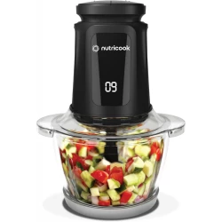 Nutricook Multi Purpose Glass Chopper & Mincer, 500 W, 1.2L with 4 SS Blade detachable System, easy to clean, Pulse speed for precision, Ice Crushing, Anti Slip ring, 2 Yr Warranty, NC-CH1200 Black