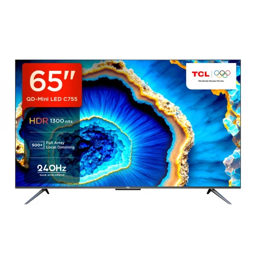 تلفزيون جوجل الذكي QD-Mini LED بدقة فائقة 4K مقاس 164 سم (65 بوصة) 65C755 (أسود) مع ضمان لمدة عامين من تي سي ال تلفزيون جوجل الذكي QD-Mini LED بدقة فائقة 4K مقاس 164 سم (65 بوصة) 65C755 (أسود) مع ضمان لمدة عامين من تي سي ال