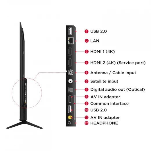 تلفزيون TCL مقاس 189 سم (75 بوصة) من سلسلة Metallic Bezel-Less بدقة 4K Ultra HD، ذكي، LED، مع Google TV – موديل 75V6B (أسود) – ضمان لمدة سنتين - تي سي ال - Image 8