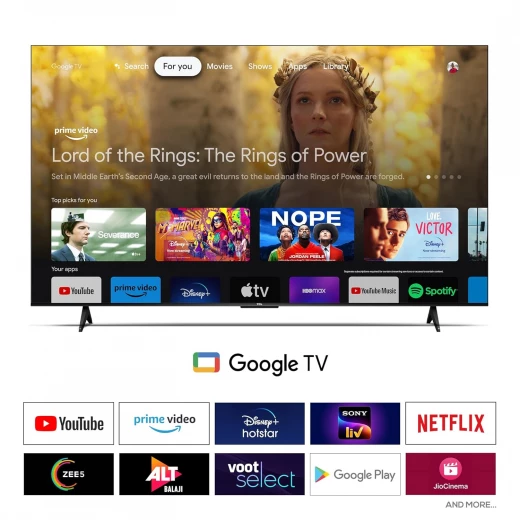 تلفزيون TCL مقاس 189 سم (75 بوصة) من سلسلة Metallic Bezel-Less بدقة 4K Ultra HD، ذكي، LED، مع Google TV – موديل 75V6B (أسود) – ضمان لمدة سنتين - تي سي ال - Image 12