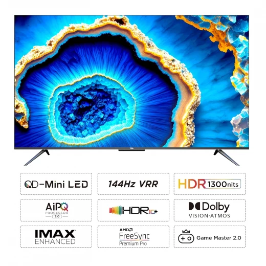 تلفزيون جوجل الذكي QD-Mini LED بدقة فائقة 4K مقاس 75 بوصة (75C755) (أسود) مع ضمان لمدة عامين من تي سي ال - تي سي ال - Image 3