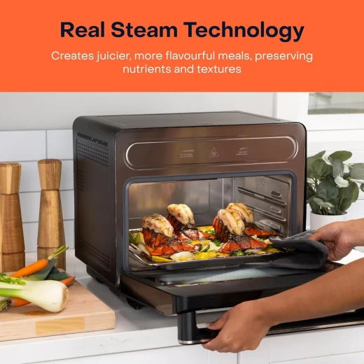 فرن وقلاية هوائية بالبخار Nutricook Steami سعة 24 لتر: جهاز الطهي الصحي الشامل، الحل الأمثل لتحضير أشهى المأكولات الصحية، قلي، خبز، وشواء، طعام صحي ولذيذ. - نيوتري كوك - Image 2