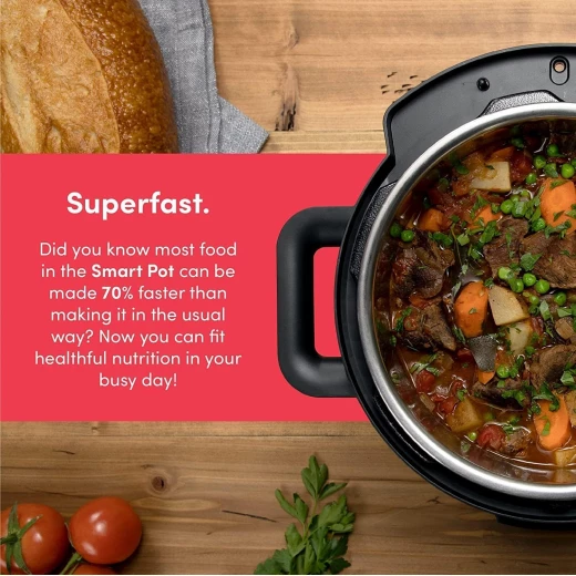 Nutricook Smart Pot 2 1000 Watts - 9 In 1 Instant Programmable Electric Pressure Cooker, 6 Liters, 12 Smart Programs, 2 Years Warranty, Black, Sp204K - Nutricook - Image 9